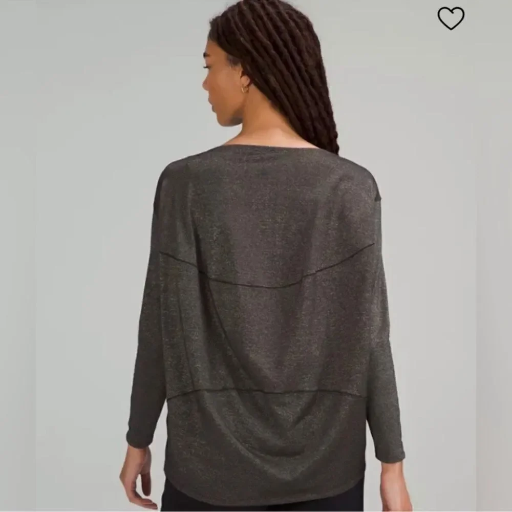 Lululemon Special Edition Back In Action Long Sleeve Shirt Black Spark Metallic